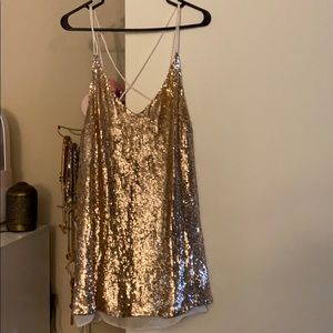 Free people gold sequin dress